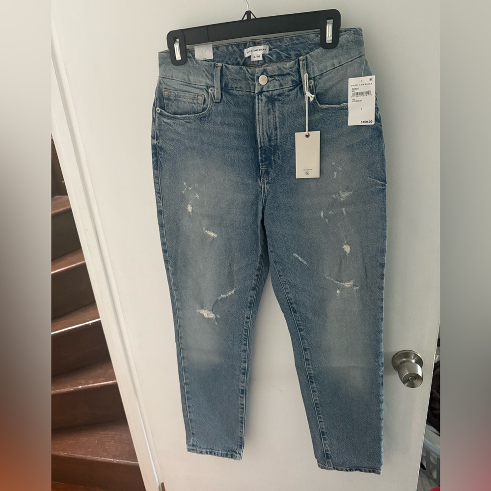 Good American Good Classic Distressed Blue Jeans Size 2/26